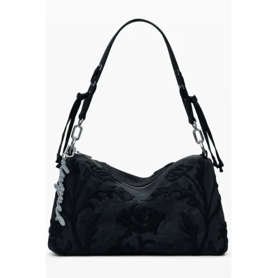 Black Polyethylene Women Handbag