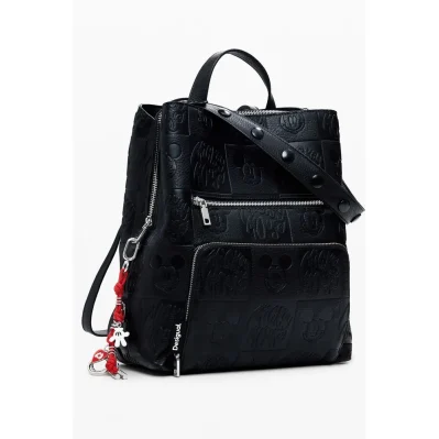 Black Polyethylene Women Backpack