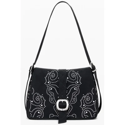 Black Polyethylene Women Handbag