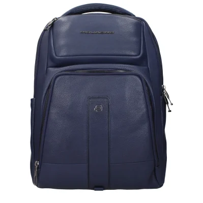Blue Leather Backpack