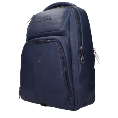 Blue Leather Backpack