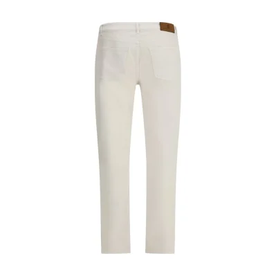 White Cotton Slim Fit Jeans
