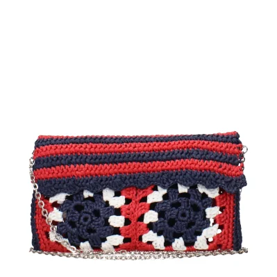 Multicolor Raffia Clutch Bag