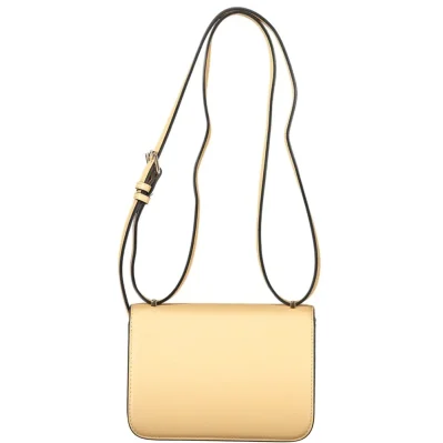 Beige Polyurethane Women Handbag