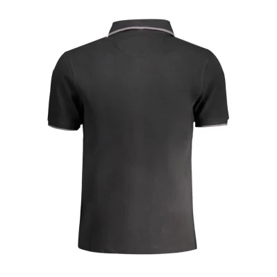 Black Cotton Men Polo Shirt