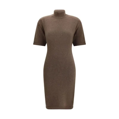 Brown Merino Wool Casual Dress