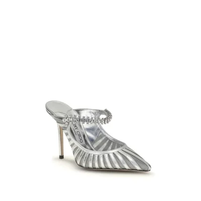 Silver Leather High Heel Pumps