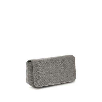 Gray Leather Shoulder Bag