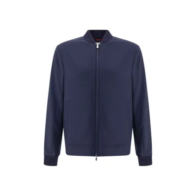 Blue Cashmere Bomber
