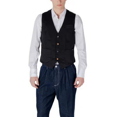 Black Cotton Waistcoat