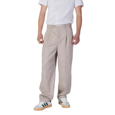 Beige Recycled Polyester Casual Pants