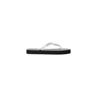 Black And White Rubber Flip-Flop Sandals