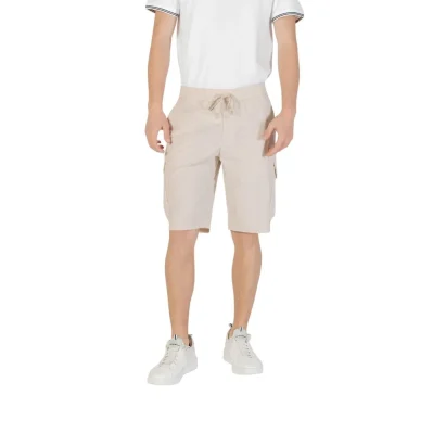 Beige Polyester Bermuda Shorts