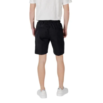 Black Cotton Bermuda Shorts