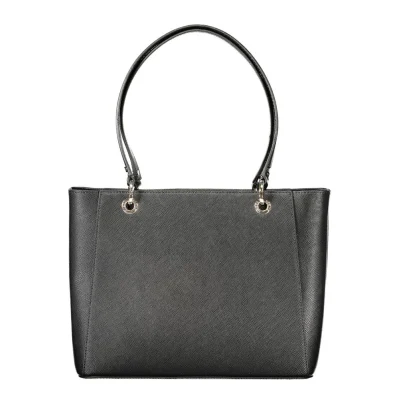Black Polyethylene Women Handbag