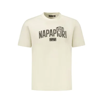Beige Cotton Men T-Shirt