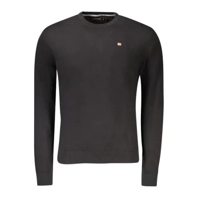 Black Cotton Men Sweater