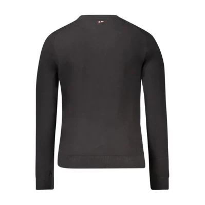 Black Cotton Men Sweater