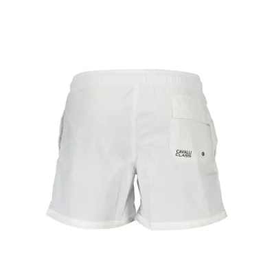 White Polyamide Men's Swim Boxer