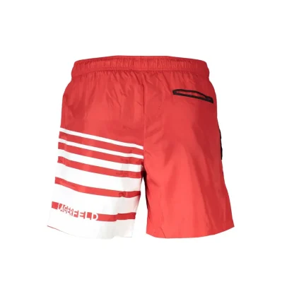 Red Polyester Men's Swim Boxer