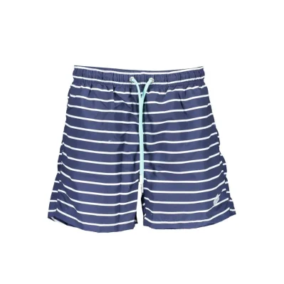 Blu Polyester Men Swim Boxer