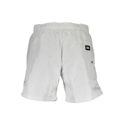 White Polyester Men's Swim Boxer