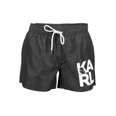 Nero Polyester Men's Swim Boxer