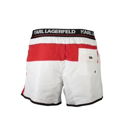 White Polyester Men's Swim Boxer