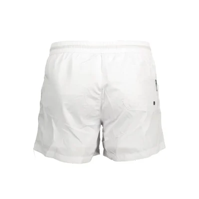 White Polyester Men's Swim Boxer