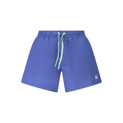 Blue Nylon Men's Swim Boxer