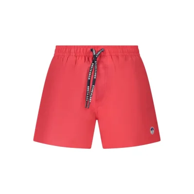 Red Nylon Men's Swim Trunk