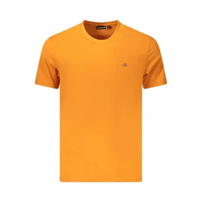 Orange Cotton Men T-Shirt