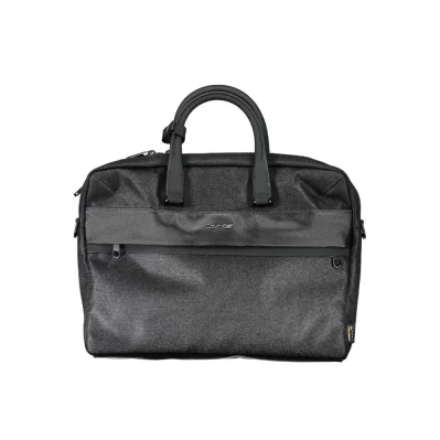Black Polyester Men's Briefcase