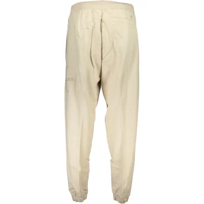 Beige Cotton Men's Track Pant