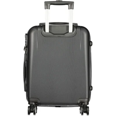 Black Polyurethane Women's Travel Trolley Set