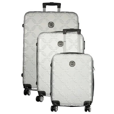 Argento Poliuretano Women's Travel Trolley Set