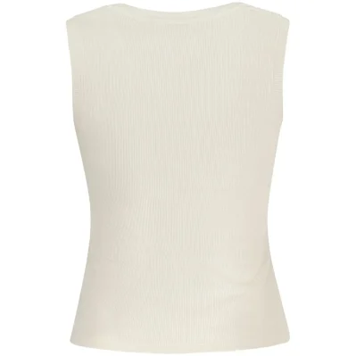 Beige Cotton Women Tank Top