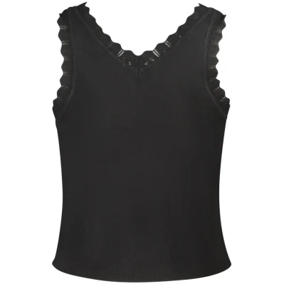 Black Viscosa Women Tank Top