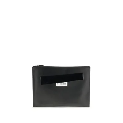 Black Calf Leather Bos Taurus Clutch Bag