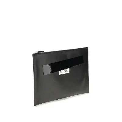 Black Calf Leather Bos Taurus Clutch Bag