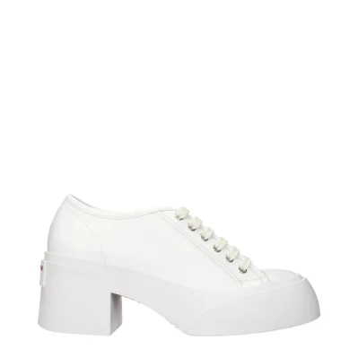 White Leather Platform Sneakers