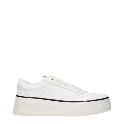 White Leather Platform Sneakers
