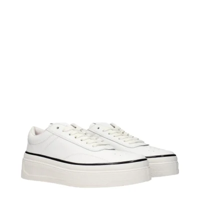 White Leather Platform Sneakers
