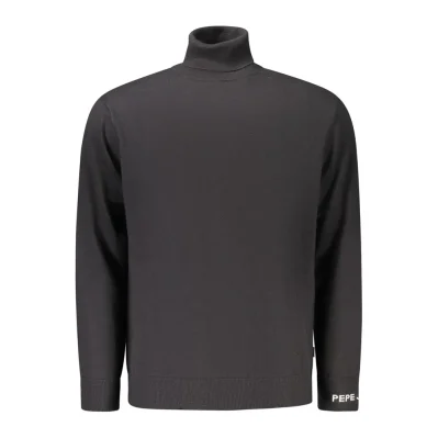 Black Cotton Men Sweater
