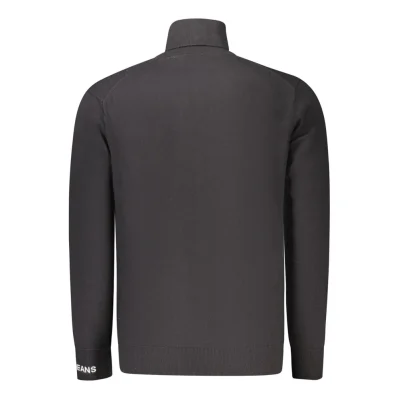 Black Cotton Men Sweater