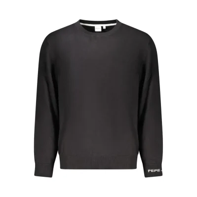 Black Cotton Men Sweater