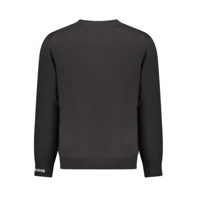 Black Cotton Men Sweater