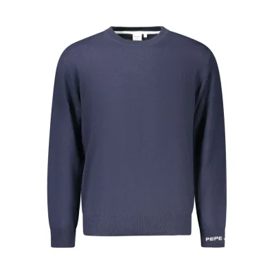 Blue Cotton Men Sweater