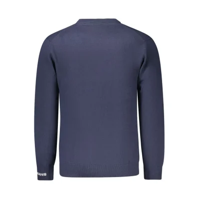 Blue Cotton Men Sweater
