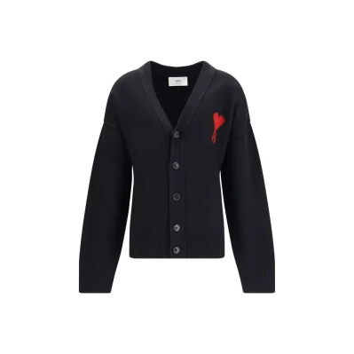 Black Fleece Wool Cardigan